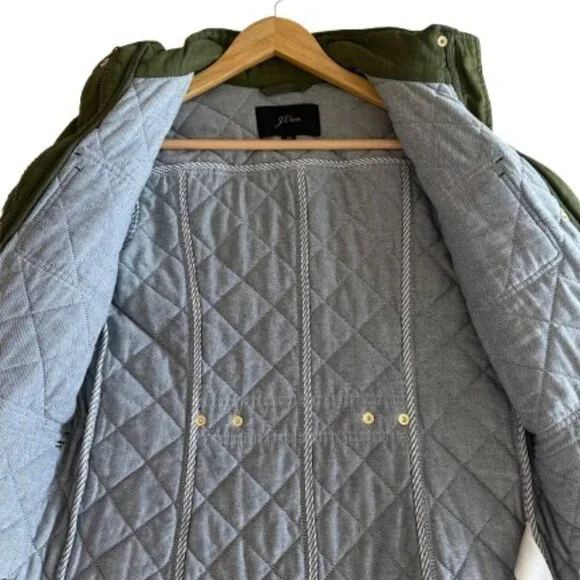 JCrew Quilted Olive Green Cotton Lining Peacoat XS - Picture 3 of 5